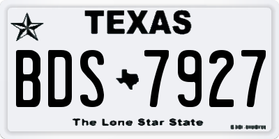 TX license plate BDS7927