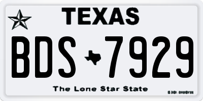TX license plate BDS7929