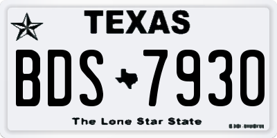 TX license plate BDS7930