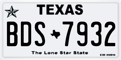 TX license plate BDS7932