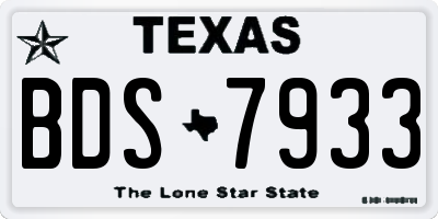 TX license plate BDS7933