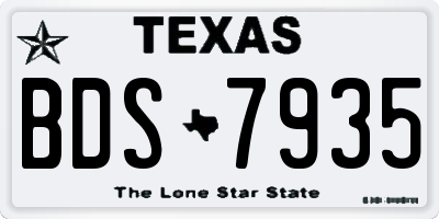 TX license plate BDS7935