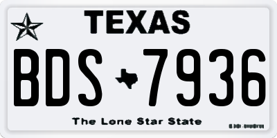 TX license plate BDS7936