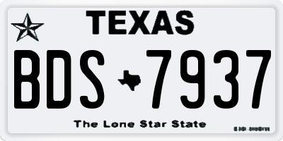 TX license plate BDS7937