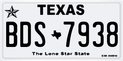 TX license plate BDS7938
