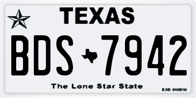 TX license plate BDS7942