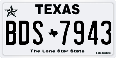 TX license plate BDS7943