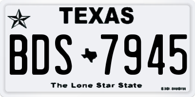 TX license plate BDS7945