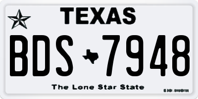 TX license plate BDS7948