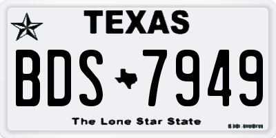 TX license plate BDS7949