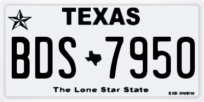 TX license plate BDS7950