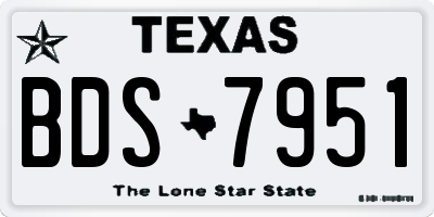 TX license plate BDS7951