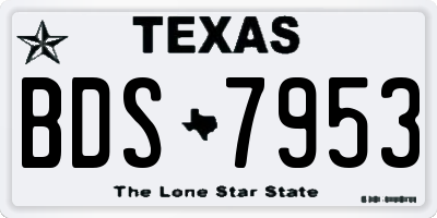 TX license plate BDS7953