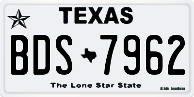 TX license plate BDS7962