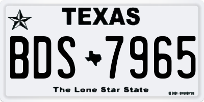 TX license plate BDS7965