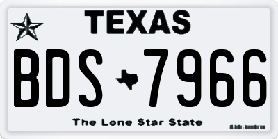 TX license plate BDS7966
