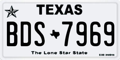 TX license plate BDS7969