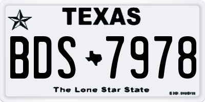 TX license plate BDS7978