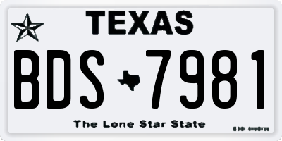 TX license plate BDS7981