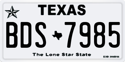 TX license plate BDS7985