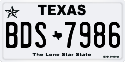 TX license plate BDS7986