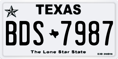 TX license plate BDS7987