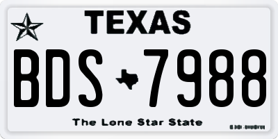 TX license plate BDS7988