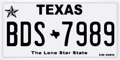 TX license plate BDS7989