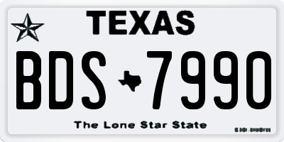TX license plate BDS7990