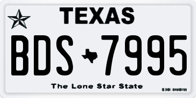 TX license plate BDS7995