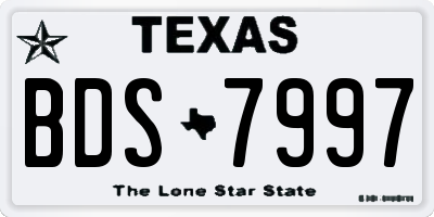 TX license plate BDS7997