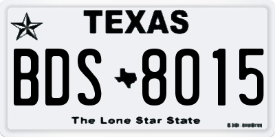 TX license plate BDS8015