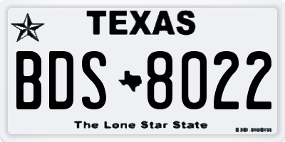 TX license plate BDS8022