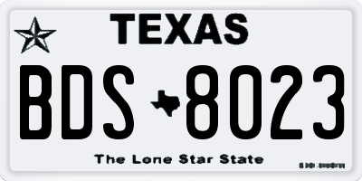 TX license plate BDS8023