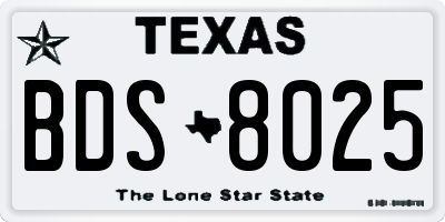 TX license plate BDS8025