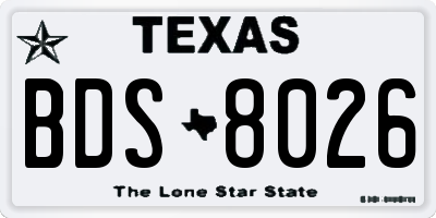 TX license plate BDS8026