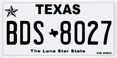 TX license plate BDS8027