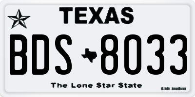 TX license plate BDS8033
