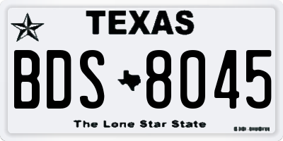 TX license plate BDS8045