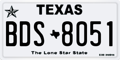 TX license plate BDS8051
