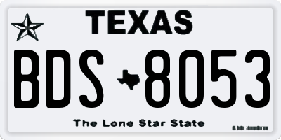 TX license plate BDS8053