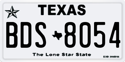 TX license plate BDS8054