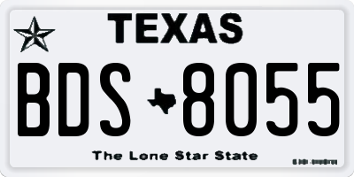 TX license plate BDS8055