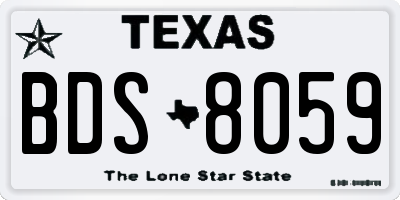 TX license plate BDS8059