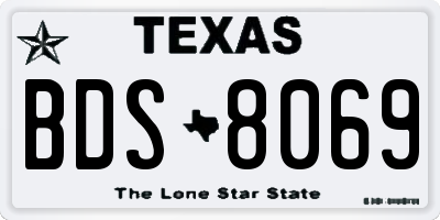 TX license plate BDS8069