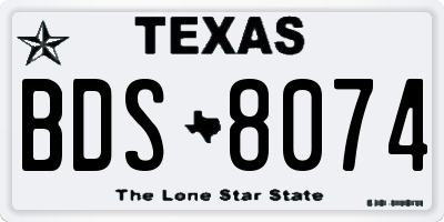 TX license plate BDS8074
