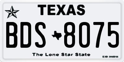 TX license plate BDS8075