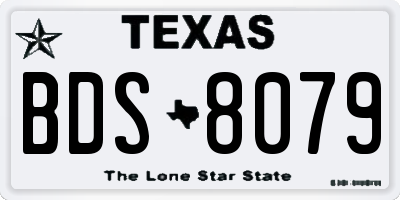 TX license plate BDS8079
