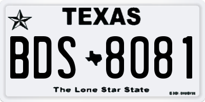 TX license plate BDS8081