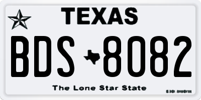 TX license plate BDS8082